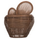Πολυθρονα circe hm9883 rattan καφε-μαξιλαρια εκρου 100x74x112,5υεκ. **