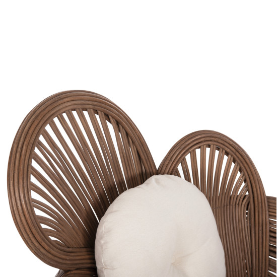 Πολυθρονα circe hm9883 rattan καφε-μαξιλαρια εκρου 100x74x112,5υεκ. **