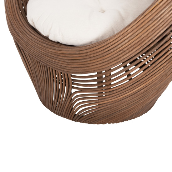 Πολυθρονα circe hm9883 rattan καφε-μαξιλαρια εκρου 100x74x112,5υεκ. **