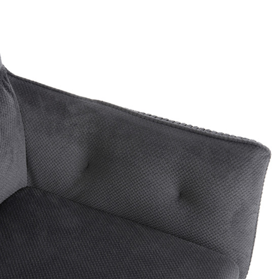 ΠΟΛΥΘΡΟΝΑ ΤΡΑΠΕΖΑΡΙΑΣ QUILL HM9843.03 ΓΚΡΙ ΥΦΑΣΜΑ-ΞΥΛΟ ΟΞΙΑΣ ΠΟΔΙΑ 61x57,5x91Υεκ. - 2τεμ **