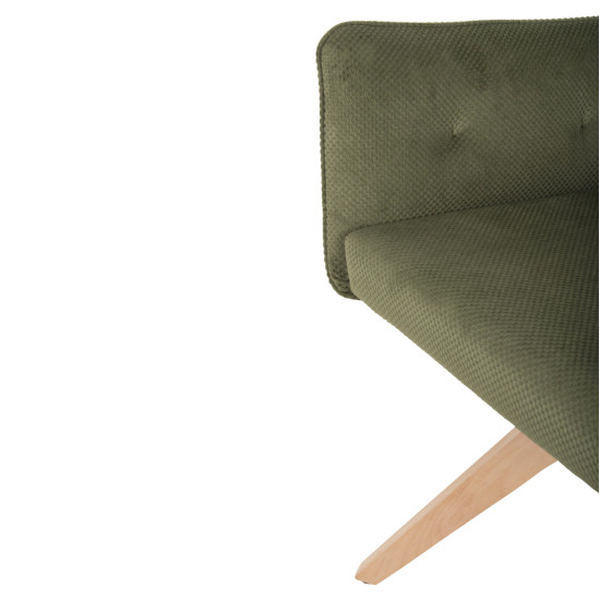 ΠΟΛΥΘΡΟΝΑ ΤΡΑΠΕΖΑΡΙΑΣ QUILL HM9843.05 ΠΡΑΣΙΝΟ ΥΦΑΣΜΑ-ΞΥΛΟ ΟΞΙΑΣ ΠΟΔΙΑ 61x57,5x91Υεκ. - 2τεμ **