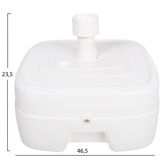 Πλαστικη βαση ομπρελασ με ροδα solbas hm6113.01 λευκη- κονταρι 33/50mm 46,5x23,5υ **