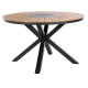 Τραπεζι στρογγυλο εξ.χωρου moril hm6041.01 αλουμινιο ανθρακι-polywood φυσικο φ120εκ. **