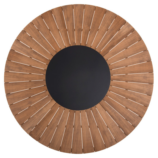 Τραπεζι στρογγυλο εξ.χωρου moril hm6041.01 αλουμινιο ανθρακι-polywood φυσικο φ120εκ. **