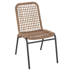 Καρεκλα αλουμινιου spano hm6047 ανθρακι σκελετοσ-μπεζ συνθ.rattan 46x59x80υεκ. **