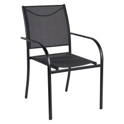 Πολυθρονα εξ.χωρου redan hm5976.03 μεταλλο μαυρο-textilene μαυρο 56x60x88υεκ **