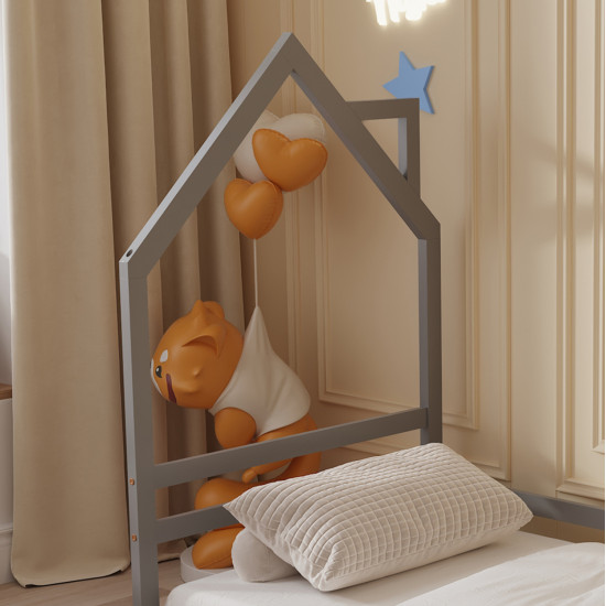 Κρεβατι παιδικο houser hm676.05 τ.montessori ξυλο πευκο γκρι- 190x90εκ **