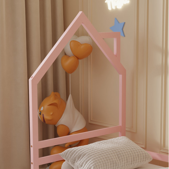 Κρεβατι παιδικο houser hm676.06 τ.montessori ξυλο πευκο ροζ- 190x90εκ **