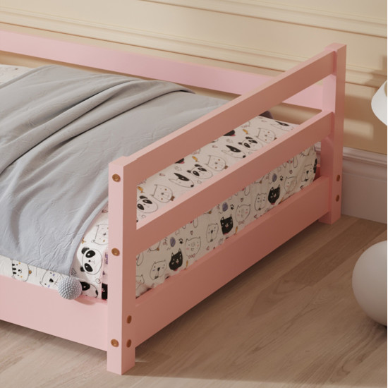 Κρεβατι παιδικο houser hm676.06 τ.montessori ξυλο πευκο ροζ- 190x90εκ **