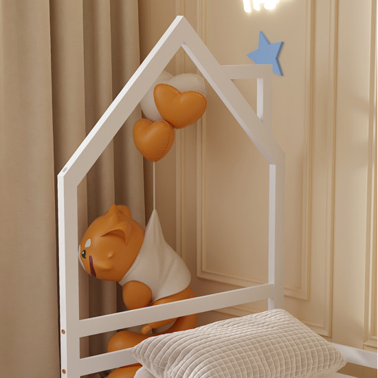 Κρεβατι παιδικο houser hm676.03 τ.montessori ξυλο πευκο λευκο- 190x90εκ **