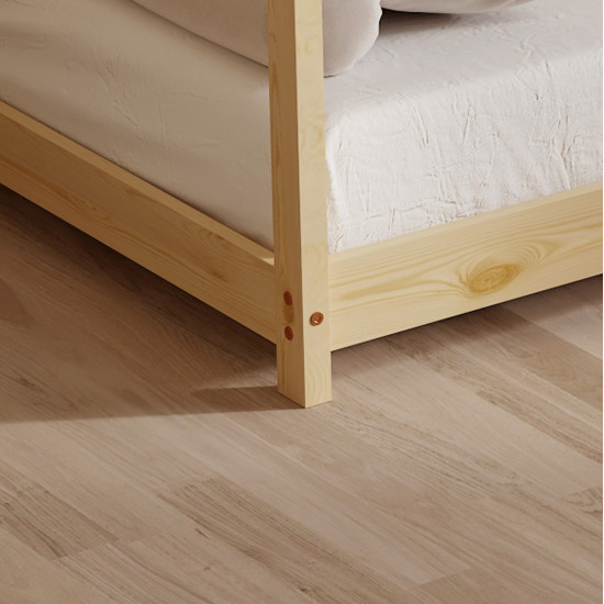 BED FOR KIDS PEPE HM677.01 t.MONTESSORI SOLID PINE WOOD IN NATURAL- 190x90cm. **