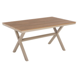 Τραπεζι αλουμινιου ορθογωνιο tawnee hm6037.04 σαμπανι-polywood φυσικο 150x89,5x73υ **