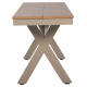 Παγκακι αλουμινιου tawnee hm6038.04 σαμπανι-polywood καθισμα φυσικο 150x36x45υεκ. **