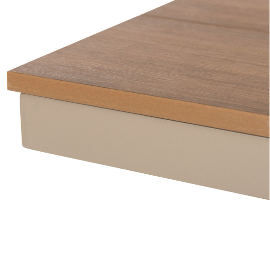 Παγκακι αλουμινιου tawnee hm6038.04 σαμπανι-polywood καθισμα φυσικο 150x36x45υεκ. **