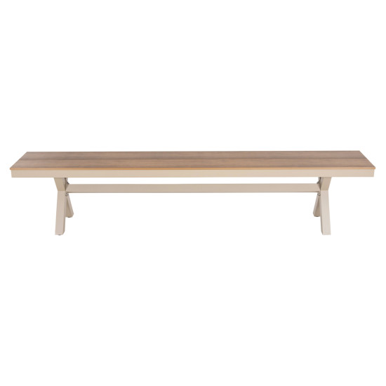 Παγκακι αλουμινιου tawnee hm6040.04 σαμπανι-polywood καθισμα φυσικο 220x36x44,5υεκ. **