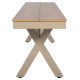 Παγκακι αλουμινιου tawnee hm6040.04 σαμπανι-polywood καθισμα φυσικο 220x36x44,5υεκ. **