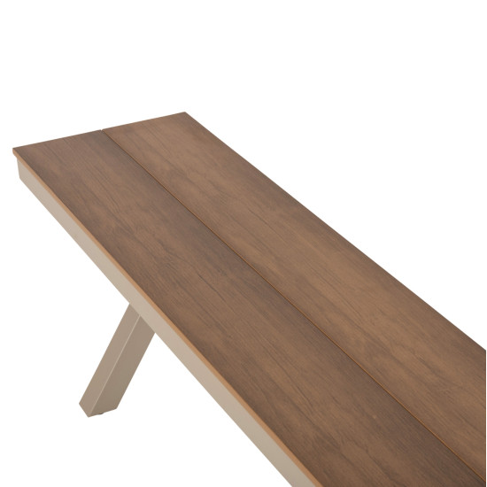 Παγκακι αλουμινιου tawnee hm6040.04 σαμπανι-polywood καθισμα φυσικο 220x36x44,5υεκ. **