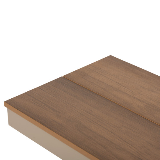 Παγκακι αλουμινιου tawnee hm6040.04 σαμπανι-polywood καθισμα φυσικο 220x36x44,5υεκ. **