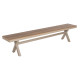 Παγκακι αλουμινιου tawnee hm6040.04 σαμπανι-polywood καθισμα φυσικο 220x36x44,5υεκ. **