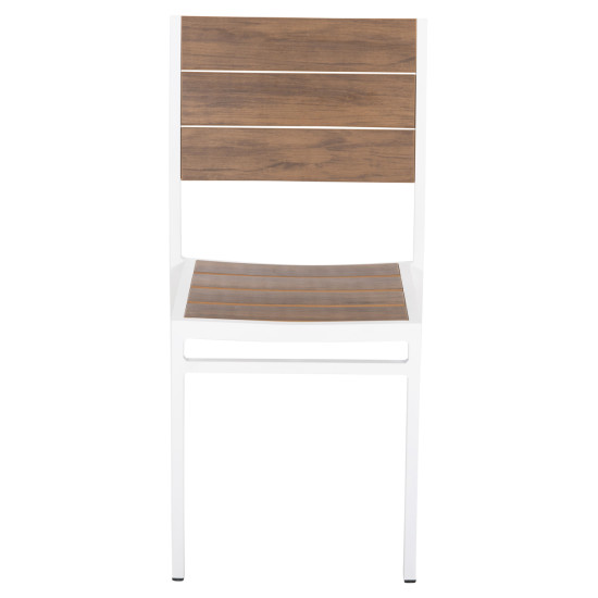 Καρεκλα αλουμινιου saga hm6063.01 λευκη με polywood 46x52x86υεκ. **