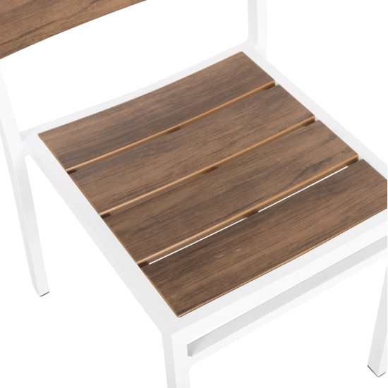 Καρεκλα αλουμινιου saga hm6063.01 λευκη με polywood 46x52x86υεκ. **