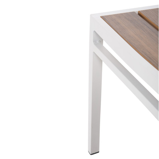 Καρεκλα αλουμινιου saga hm6063.01 λευκη με polywood 46x52x86υεκ. **