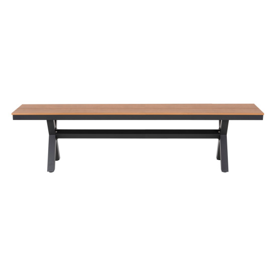 Παγκακι αλουμινιου tawnee hm6040.01 ανθρακι-polywood καθισμα φυσικο 220x36x44,5υεκ. **
