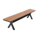 Παγκακι αλουμινιου tawnee hm6040.01 ανθρακι-polywood καθισμα φυσικο 220x36x44,5υεκ. **