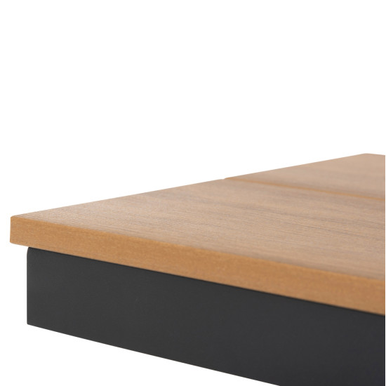 Παγκακι αλουμινιου tawnee hm6040.01 ανθρακι-polywood καθισμα φυσικο 220x36x44,5υεκ. **