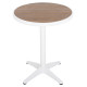 Τραπεζι αλουμινιου στρογγυλο alexa hm6086.02 λευκο-polywood top φυσικο φ60x73υεκ. **