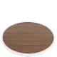Τραπεζι αλουμινιου στρογγυλο alexa hm6086.02 λευκο-polywood top φυσικο φ60x73υεκ. **