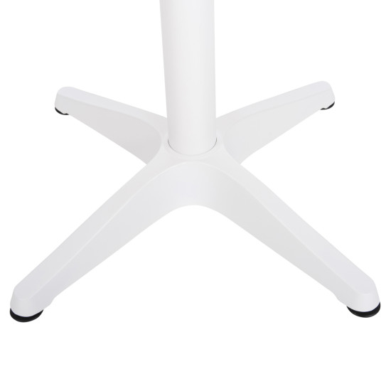 Τραπεζι αλουμινιου στρογγυλο alexa hm6086.02 λευκο-polywood top φυσικο φ60x73υεκ. **