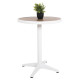 Τραπεζι αλουμινιου στρογγυλο alexa hm6086.02 λευκο-polywood top φυσικο φ60x73υεκ. **