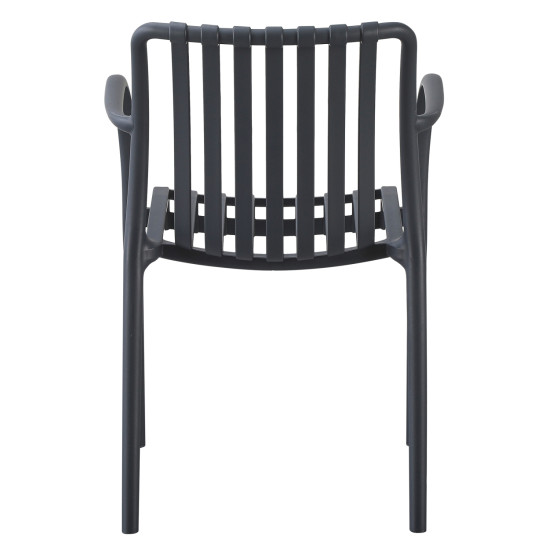 Πολυθρονα πολυπροπυλενιου tippy hm5940.10 σκουρο γκρι 55x55x81υεκ. **