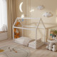 Κρεβατι παιδικο pepe hm677.03 τ.montessori ξυλο πευκο λευκο- 190x90εκ **