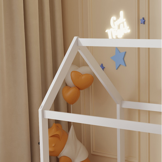 Κρεβατι παιδικο pepe hm677.03 τ.montessori ξυλο πευκο λευκο- 190x90εκ **