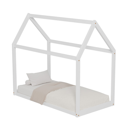 Κρεβατι παιδικο pepe hm677.03 τ.montessori ξυλο πευκο λευκο- 190x90εκ **