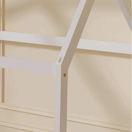 Κρεβατι παιδικο pepe hm677.03 τ.montessori ξυλο πευκο λευκο- 190x90εκ **