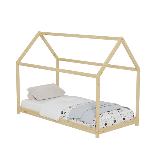Κρεβατι παιδικο pepe hm678.01 τ.montessori ξυλο πευκο φυσικο- 140x70εκ **