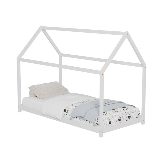 Κρεβατι παιδικο pepe hm678.03 τ.montessori ξυλο πευκο λευκο- 140x70εκ **