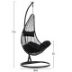 Κρεμαστη πολυθρονα φωλια millie hm5996.02 μεταλλο-συνθ.rattan μαυρο φ95x195υεκ. **