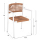 Πολυθρονα αλουμινιου ster hm5786.11 λευκη-συνθ.rattan μπεζ 55,5x53x78υεκ. **
