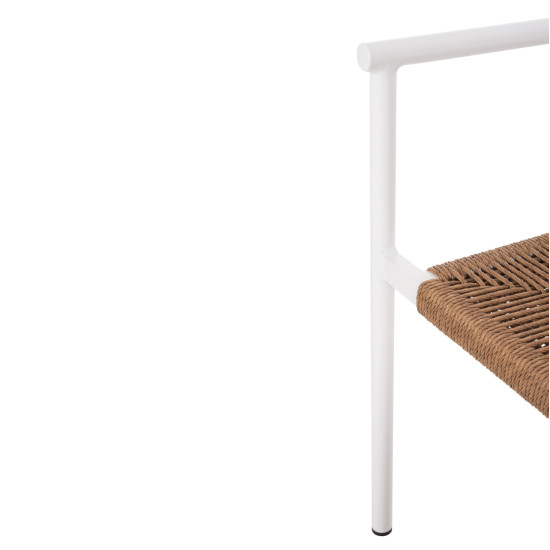 Πολυθρονα αλουμινιου ster hm5786.11 λευκη-συνθ.rattan μπεζ 55,5x53x78υεκ. **