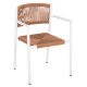 Πολυθρονα αλουμινιου ster hm5786.11 λευκη-συνθ.rattan μπεζ 55,5x53x78υεκ. **