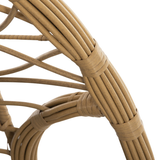 Διπλη κρεμαστη φωλια me υποποδιο gracie hm5754.02 μπεζ συνθ.rattan-γκρι μεταλ.σκελετοσ φ120x200υεκ **