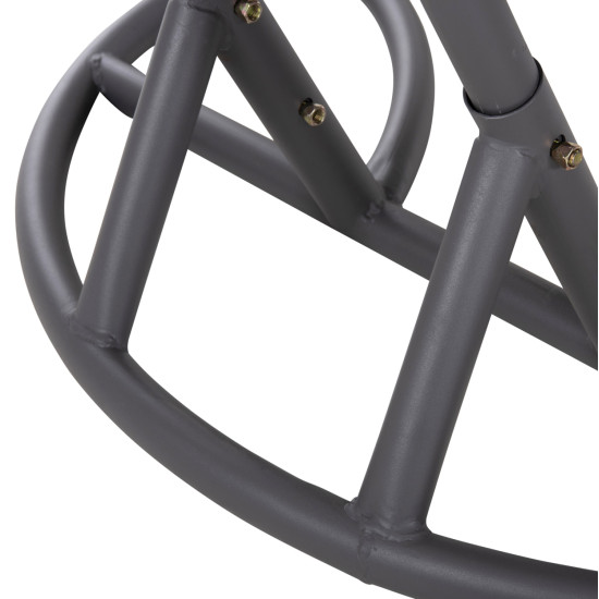 Διπλη κρεμαστη φωλια me υποποδιο gracie hm5754.02 μπεζ συνθ.rattan-γκρι μεταλ.σκελετοσ φ120x200υεκ **