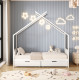 Κρεβατι παιδικο klarice hm680.03 τ.montessori-2 συρταρια-ξυλο πευκου λευκο-190x90εκ **