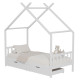 Κρεβατι παιδικο klarice hm680.03 τ.montessori-2 συρταρια-ξυλο πευκου λευκο-190x90εκ **