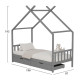 Κρεβατι παιδικο klarice hm680.05 τ.montessori-2 συρταρια- ξυλο πευκου γκρι-190x90εκ **