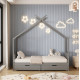 Κρεβατι παιδικο klarice hm680.05 τ.montessori-2 συρταρια- ξυλο πευκου γκρι-190x90εκ **